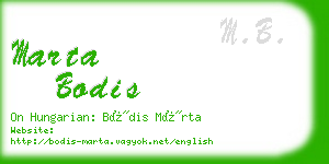 marta bodis business card